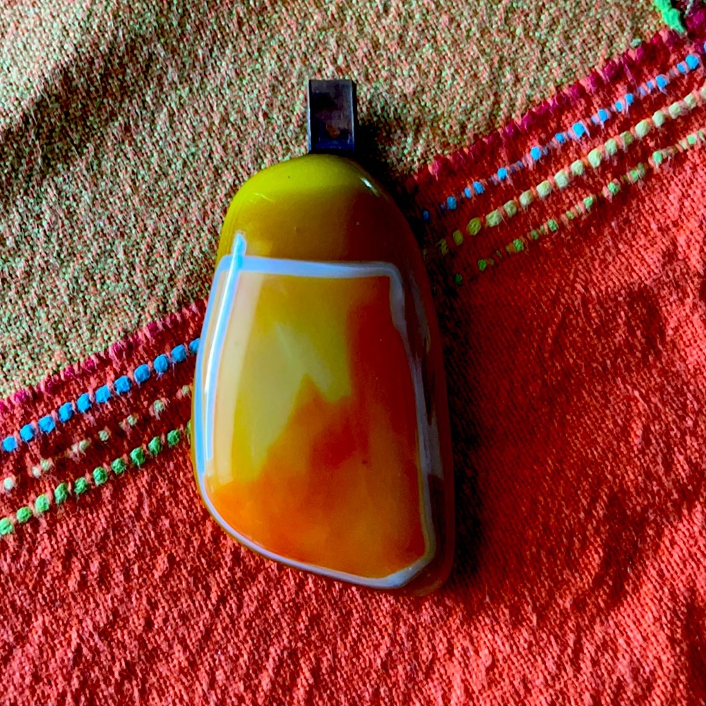 Orange & Yellow Glass Pendant